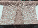 Guipure Lace Fabric Blush Rose - Embroidered Floral Bridal Lace Guipure Wedding Dress By The Yard