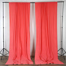 5 Feet x 10 Feet - Coral - Polyester Poplin Backdrop Drape Curtains, Photography Event Decor 1 Pair