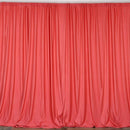 5 Feet x 10 Feet - Coral - Polyester Poplin Backdrop Drape Curtains, Photography Event Decor 1 Pair