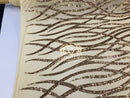 4 Way Stretch - Gold - Vines Design Sequins Fabric Embroidered On Mesh Sold By The Yard