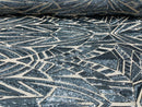 Geometric Fabric - Charcoal - Geometric Sequins Pattern Design 4 Way Stretch Sold By Yard
