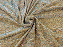 Velvet Stretch Sequins - Clear Sequin on Light Olive - Sequins 2 Way Stretch Velvet Fabric 58/60”