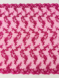 Floral Lace Fabric - Flowers Embroidery Sequins Mesh Design Fabric - 25 Yard Roll