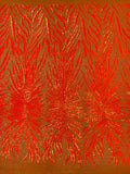 Angel Wing Sequin Design - 4 Way Stretch Wing Patterns Embroidered Sequins Fabric - 25 Yard Roll