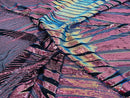 Geometric Long Oval Design - Matte Navy - Geometric Sequins Design on Mesh By Yard
