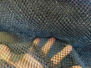 Fish Net Spandex Rhinestone Fabric - Black - Solid Spandex Fish Net Design Fabric with Rhinestones by Yard