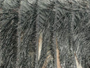 Metallic Fringe Eyelash Design - Black - Embroidered 2 Way Stretch Fancy Fringe By Yard