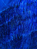 Metallic Fringe Eyelash Design - Embroidered 2 Way Stretch Fancy Fringe By Yard