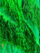 Metallic Fringe Eyelash Design - Emerald Green - Embroidered 2 Way Stretch Fancy Fringe By Yard