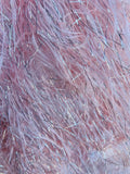 Metallic Eyelash Fabric  - Feather/Eyelash/Fringe Design on Mesh Sold By Yard