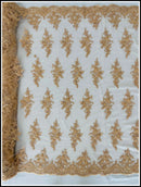 Beaded Shiny Floral Cluster - Champagne - Embroidered Luxury Floral Design by Yard