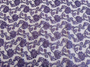 Embroidered Flower Lace - Lilac - Corded Floral Lace With Sequins Sold By Yard