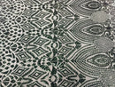 Geometric Pattern Sequins - Hunter Green - 4 Way Stretch Colorful Shine Designer Sequins By Yard