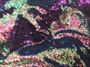Mermaid Sequins Fabric Reversible 2 Way Stretch IRIDESCENT PURPLE Shiny Prom-Gown By The Yard