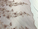 Dusty Rose 3D Floral Design Embroider With Pearls On A Mesh Lace Dresses-Prom-Nightgown 5 Samples