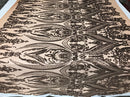 Big Damask Sequins Fabric - Rose Gold  - 4 Way Stretch Damask Sequins Design Fabric By Yard