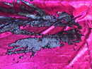 Mermaid Sequins Fabric Reversible 2 Way Stretch Fuchsia Matte Flip Up Sequins Fabric By The Yard