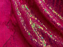 Flip Up Sequins Reversible Neon Hot Pink Shiny-Matte Pink Sequins Fabric Nightgowns-Prom Gown 1 Yard