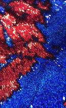 Flip Up Sequins Reversible Hologram Red-Royal Blue Sequins Fabric Nightgowns-Prom-Gown By The Yard