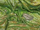 Flip Up Sequins Reversible Neon Green Iridescent/Silver Sequins Fabric Tablecloths-Prom By Yard