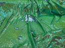 Flip Up Sequins Reversible Neon Green Iridescent/Silver Sequins Fabric Tablecloths-Prom By Yard