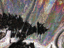 Mermaid Sequins Fabric Black/Silver Hologram Flip up Sequins Reversible Nightgowns-Prom By The Yard