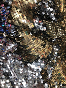 Sequins Fabric Lt Gold-Silver Sequins Flip Up Sequins Reversible Nightgowns-Prom Gowns By Yard