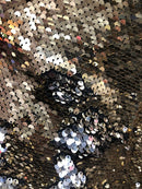 Sequins Fabric Lt Gold-Silver Sequins Flip Up Sequins Reversible Nightgowns-Prom Gowns By Yard