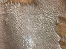 Flip Up Sequins Reversible White-Matte Cream Sequins Fabric Dresses-Nightgowns-Prom Gown By Yard
