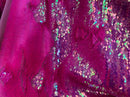 Flip Up Sequins Reversible Neon Hot Pink Shiny-Matte Pink Sequins Fabric Nightgowns-Prom Gown 1 Yard