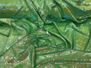Flip Up Sequins Reversible Neon Green Iridescent/Silver Sequins Fabric Tablecloths-Prom By Yard