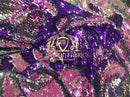 Sequins Fabric Iridescent Purple Flip Up 2 Way Stretch Shiny Reversible,Nightgowns-Prom By Yard
