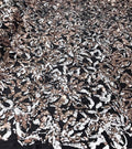 Two Tone Sequins Fabric Flip on Black Stretch Velvet 2-Way, Sequin Reversible By The Yard
