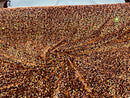Velvet Stretch Sequins - Orange on Black Velvet - Sequins 2 Way Stretch Velvet Fabric 58/60”