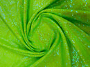 Mini Glitz Sequins - Iridescent Neon Green -  Stretch Shiny Sequins Mesh Fabric Sold By The Yard