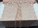 Guipure Lace Fabric Blush - Embroidered Floral Bridal Lace Guipure Wedding Dress By The Yard