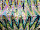 Mermaid Flip Up Reversible MultiColor Shiny  Zig Zag Pattern Sequins Fabric Spandex By The Yard