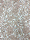Guipure Lace Fabric - Blush - Floral Bridal Lace Guipure By Yard