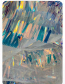 Sword Shape Hanging Sequins - clear Iridescent -  Iridescent Hanging Sequins On Mesh Fabric By Yard