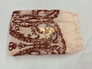 Damask Fabric - Blush - Embroidered Sequin Fabric On 4 Way Stretch Mesh Fabric By The Yard