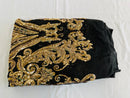 Big Damask Sequins Fabric - Gold - 4 Way Stretch Damask Sequins Design Fabric By Yard