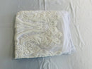 Big Damask Sequins Fabric - White - 4 Way Stretch Damask Sequins Design Fabric By Yard