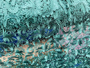 Guipure Lace Fabric - Hunter Green - Floral Bridal Lace Guipure By Yard