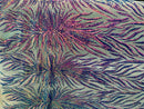 Iridescent Fabric - Lavender - Wing Line Design 4 Way Stretch Mesh Lace Fabric By Yard