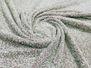 Sage Sequin Fabric on Stretch Velvet - by the yard - Sequins 2 Way Stretch  58/60”