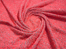 Pink/Coral Sequin Fabric on Blush Stretch Velvet - by the yard - Sequins 2 Way Stretch  58/60”