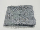 Floral Lace Fabric - Silver - Flower Cluster Embroidery Design With Sequins on a Mesh
