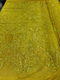 4 Way Stretch Hologram Royalty Design Sequin On Mesh for Fancy Dress/Prom/Gown (7 Different Colors)