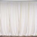 5 Feet x 10 Feet - Ivory - Polyester Poplin Backdrop Drape Curtains, Photography Event Decor 1 Pair
