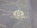 4 Way Stretch - White - Triangle Design Sequins Fabric Embroidered Mesh Sold By The Yard